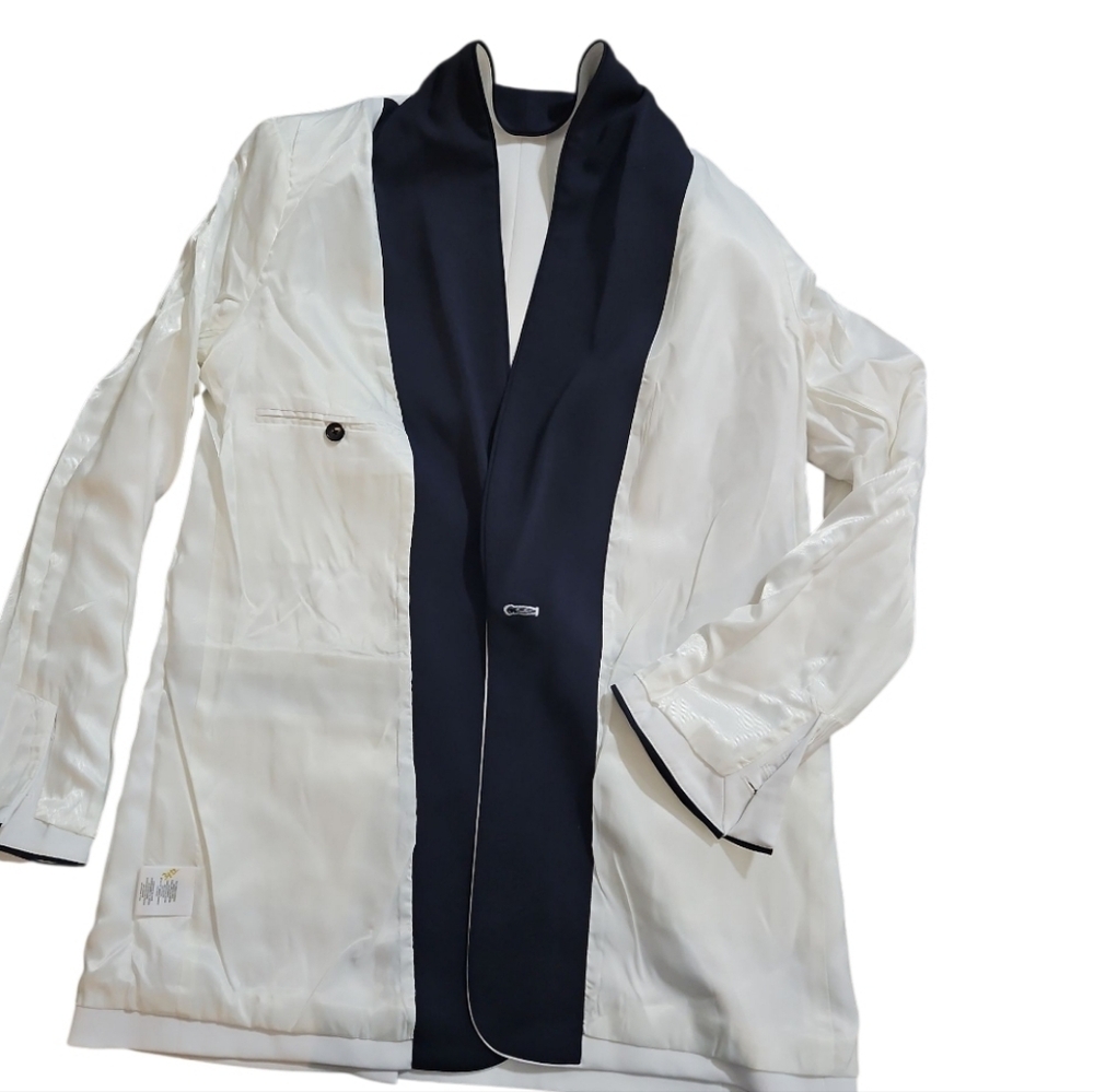 NWT Equipment Quincy Shawl Collar Blazer White Black Sz 8 - Picture 13 of 13
